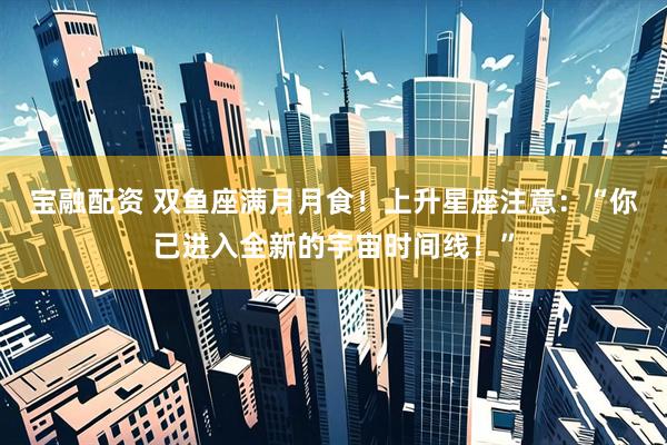 宝融配资 双鱼座满月月食！上升星座注意：“你已进入全新的宇宙时间线！”