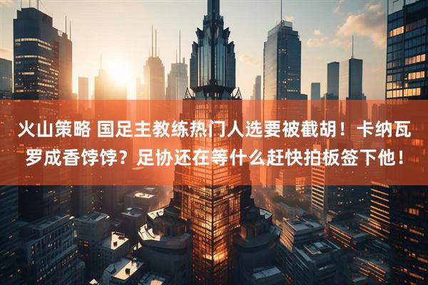 火山策略 国足主教练热门人选要被截胡！卡纳瓦罗成香饽饽？足协还在等什么赶快拍板签下他！