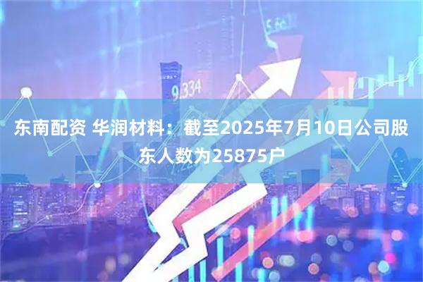 东南配资 华润材料：截至2025年7月10日公司股东人数为25875户