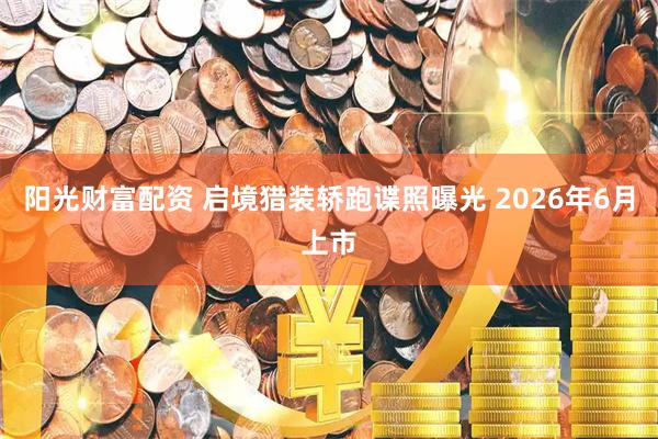阳光财富配资 启境猎装轿跑谍照曝光 2026年6月上市